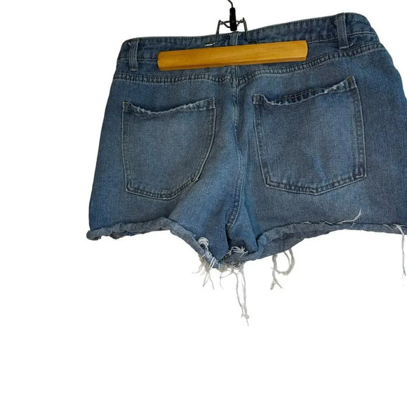 No Boundries Sz 13 Cut Off Denim High Shorts Embroidered Stars Patriotic - Picture 2 of 2